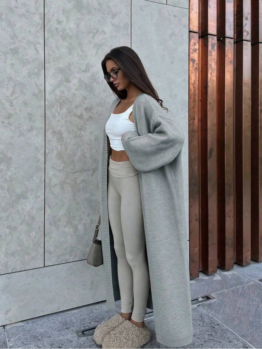 FOR BEAUTY Autumn/Winter Y2K Women's Solid Color V-Neck Knit Cardigan, Loose Fit